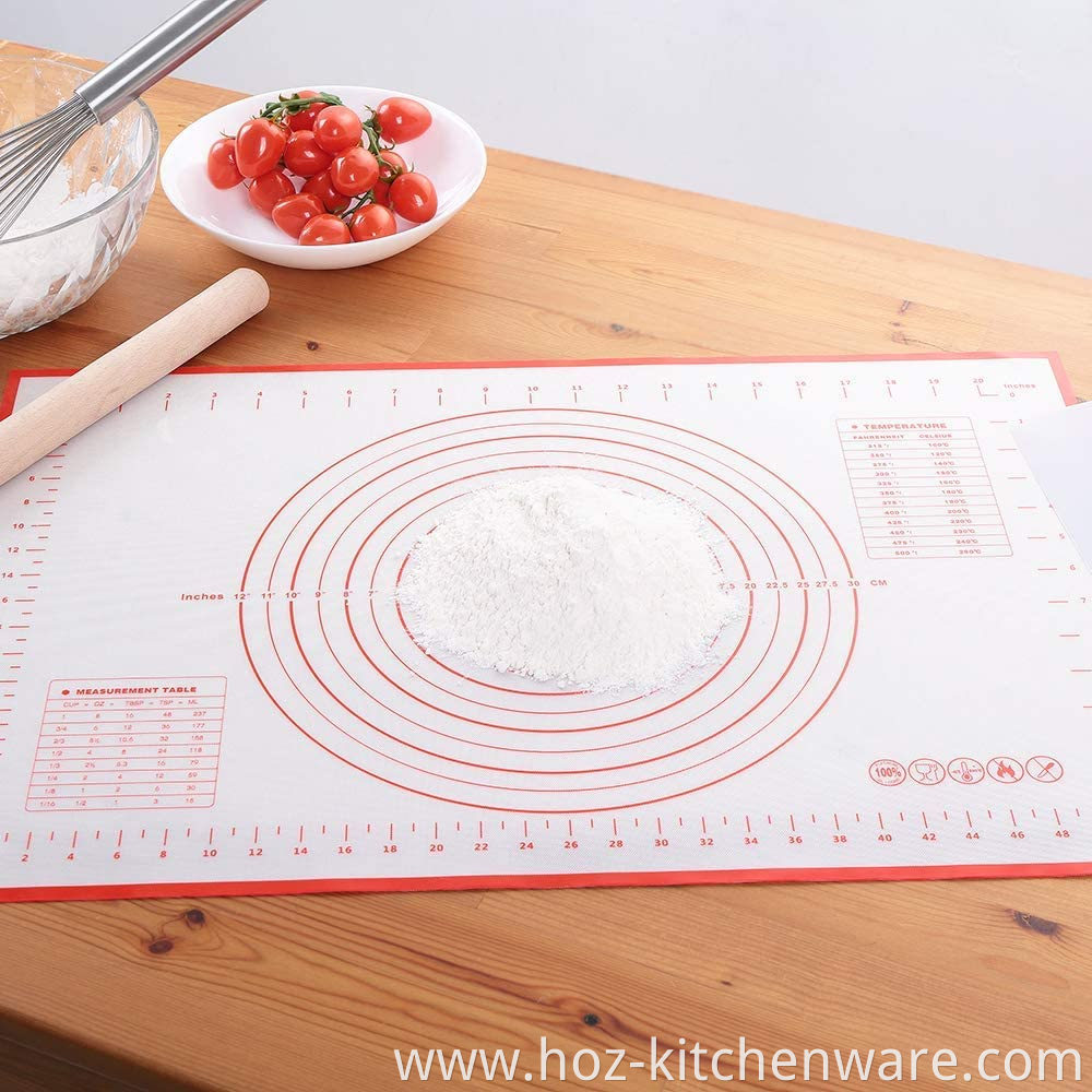 Silicone Pastry Baking Mat Non Stick Large Extra Thick with Measurements Baking Mat HOZ Kitchenware
